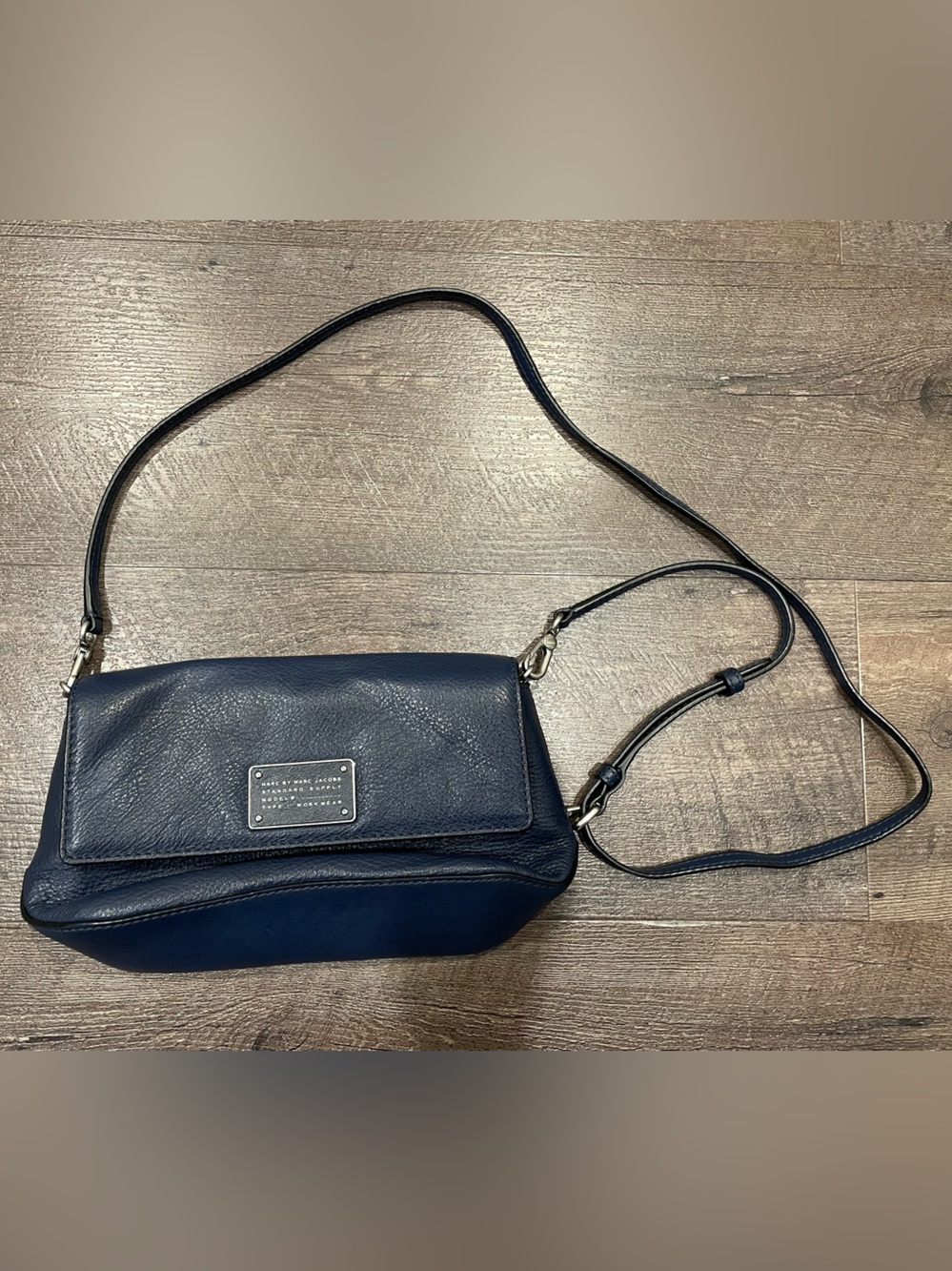 Marc by Marc Jacobs Navy Leather Flap Crossbody Bag